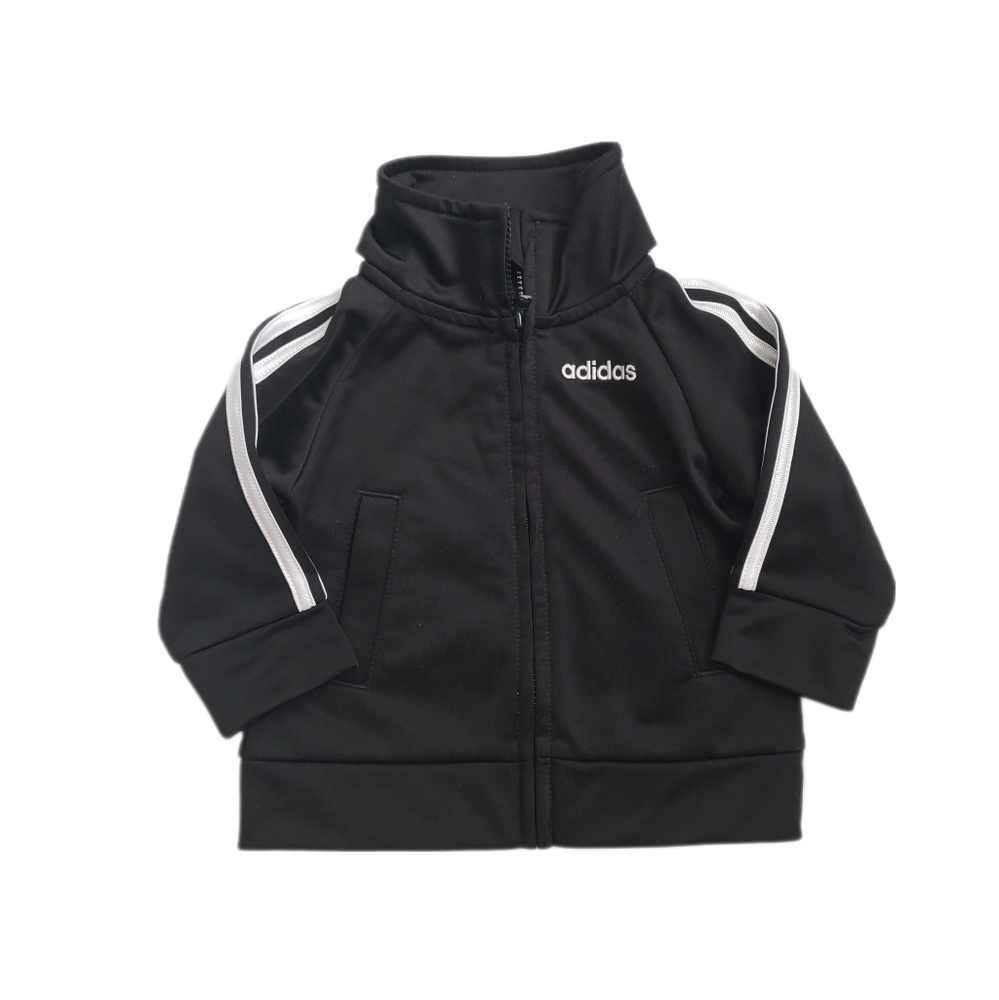 Adidas 3m Black Sporty Zip Up Logo Track Jacket